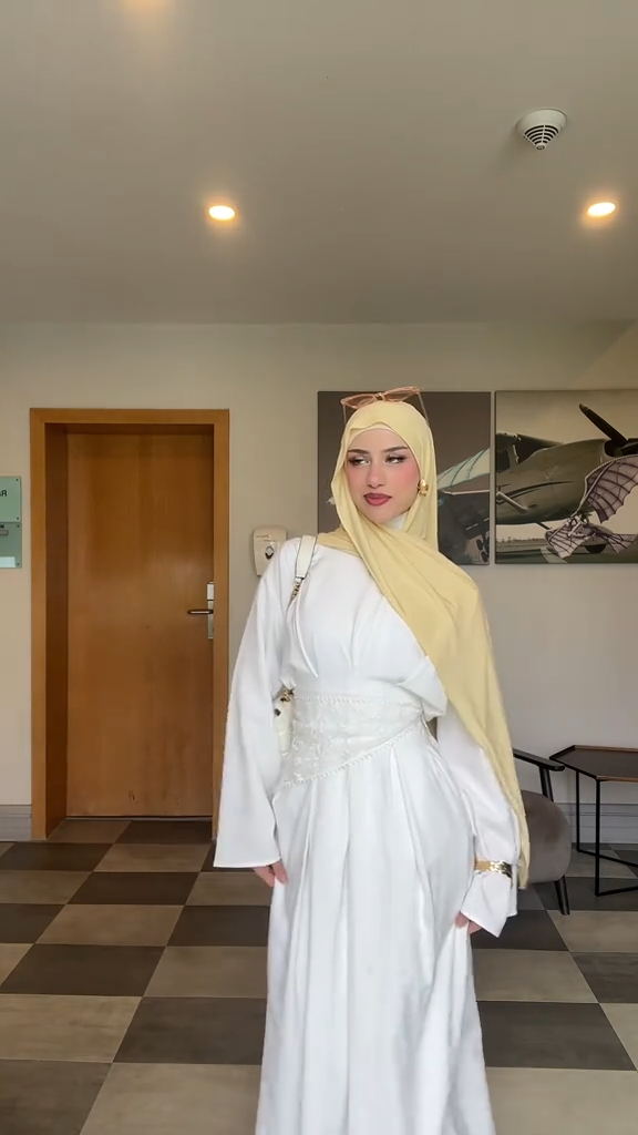 Sara Belted Flare‑Sleeve Abaya