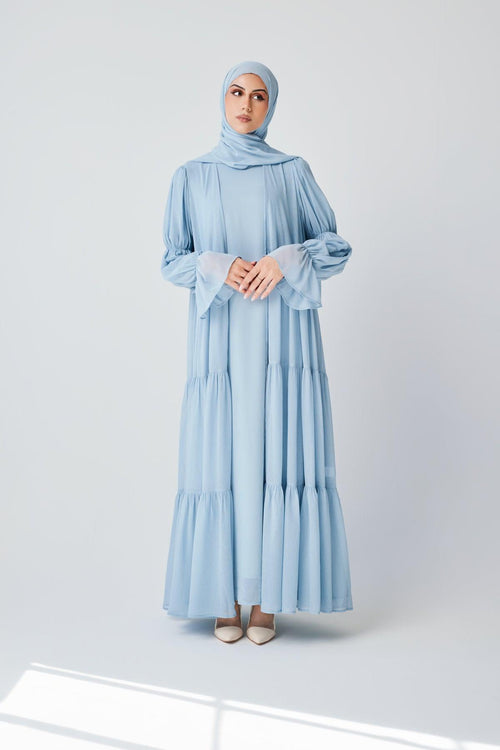 Bohemian Abaya Set-Blue
