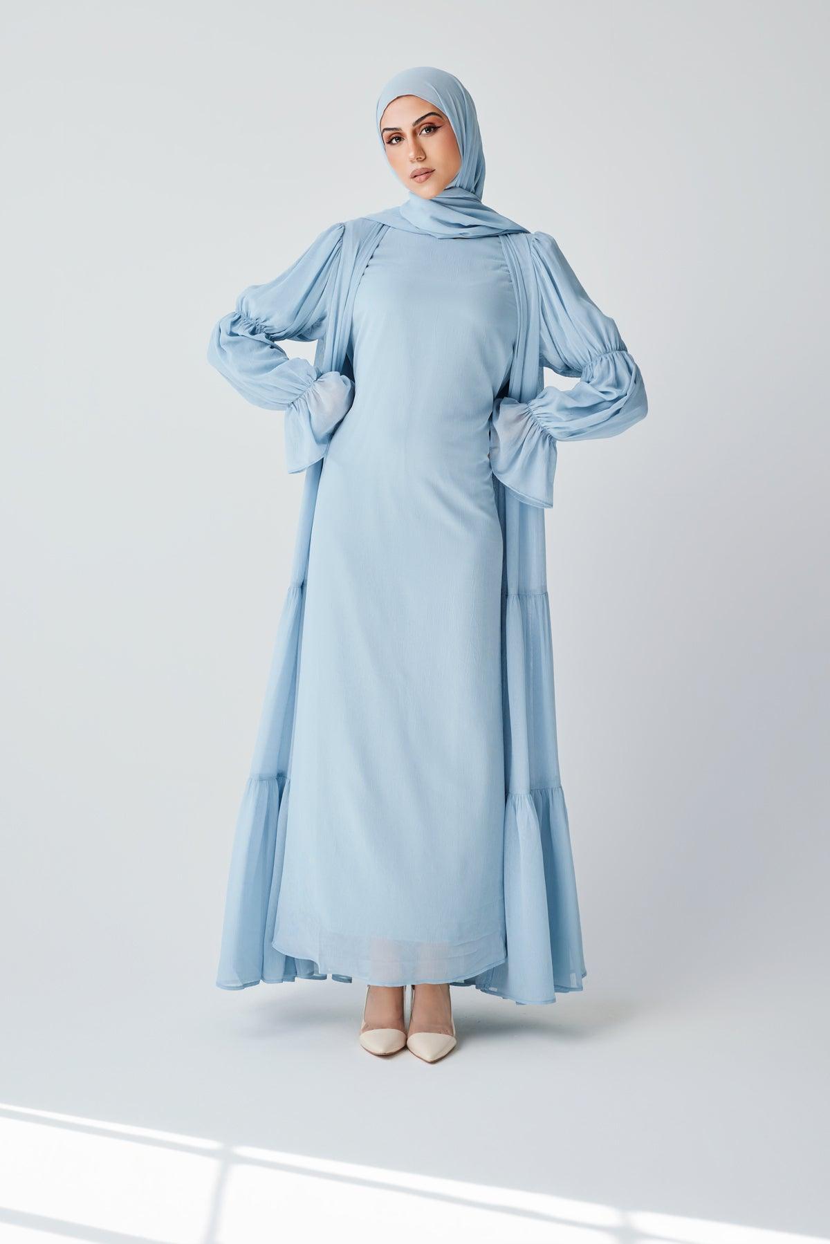 Bohemian Abaya Set-Blue