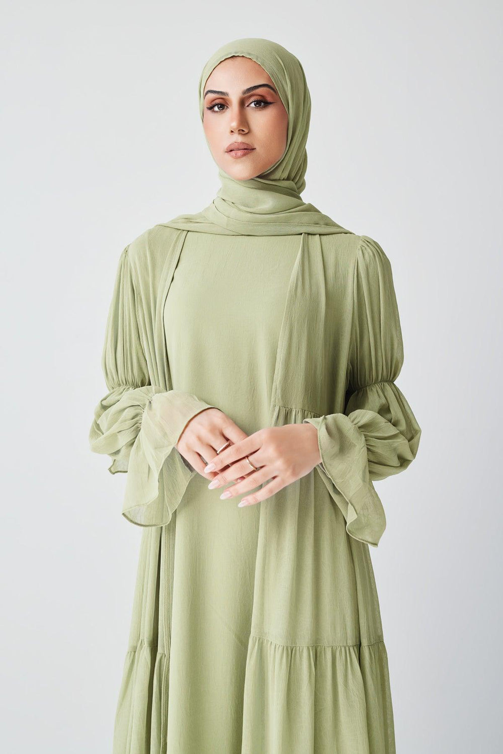 Bohemian Abaya Set-Green