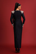 Niaca Rhinestones Bandage Midi Dress	