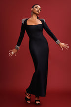 Niaca Rhinestones Bandage Midi Dress	