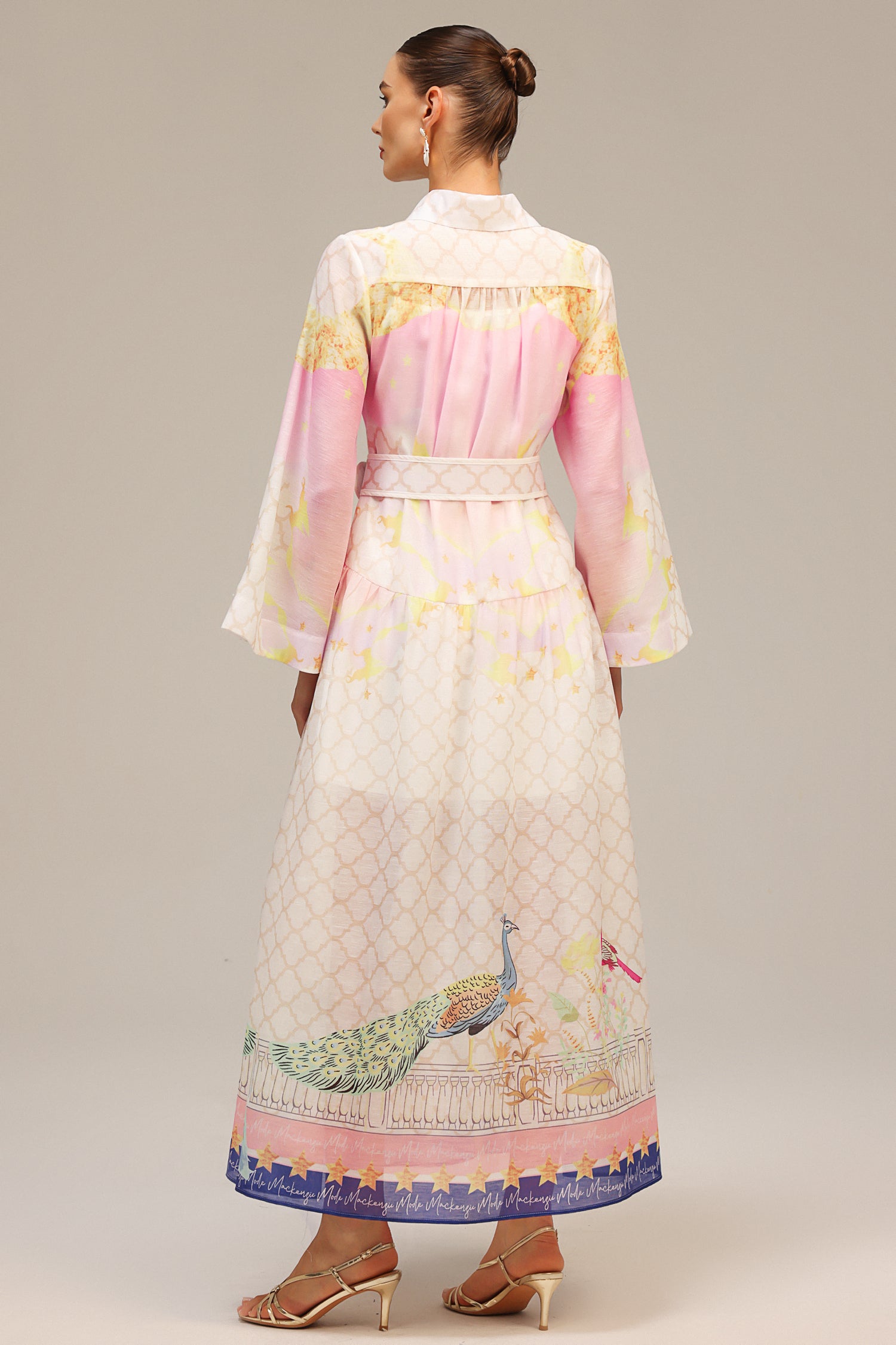 Heloise Long Sleeves  Floral Printed Maxi Dress	