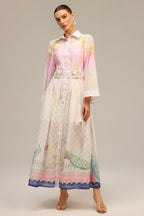 Heloise Long Sleeves  Floral Printed Maxi Dress	