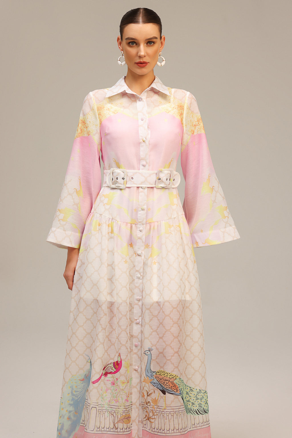 Heloise Long Sleeves  Floral Printed Maxi Dress	