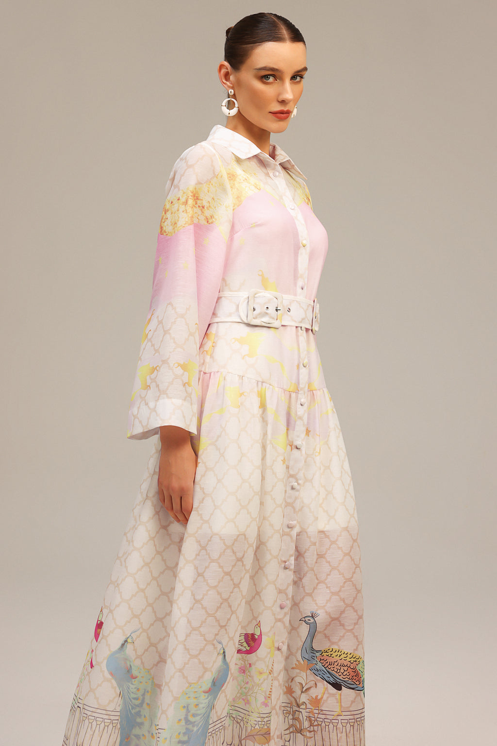 Heloise Long Sleeves  Floral Printed Maxi Dress	