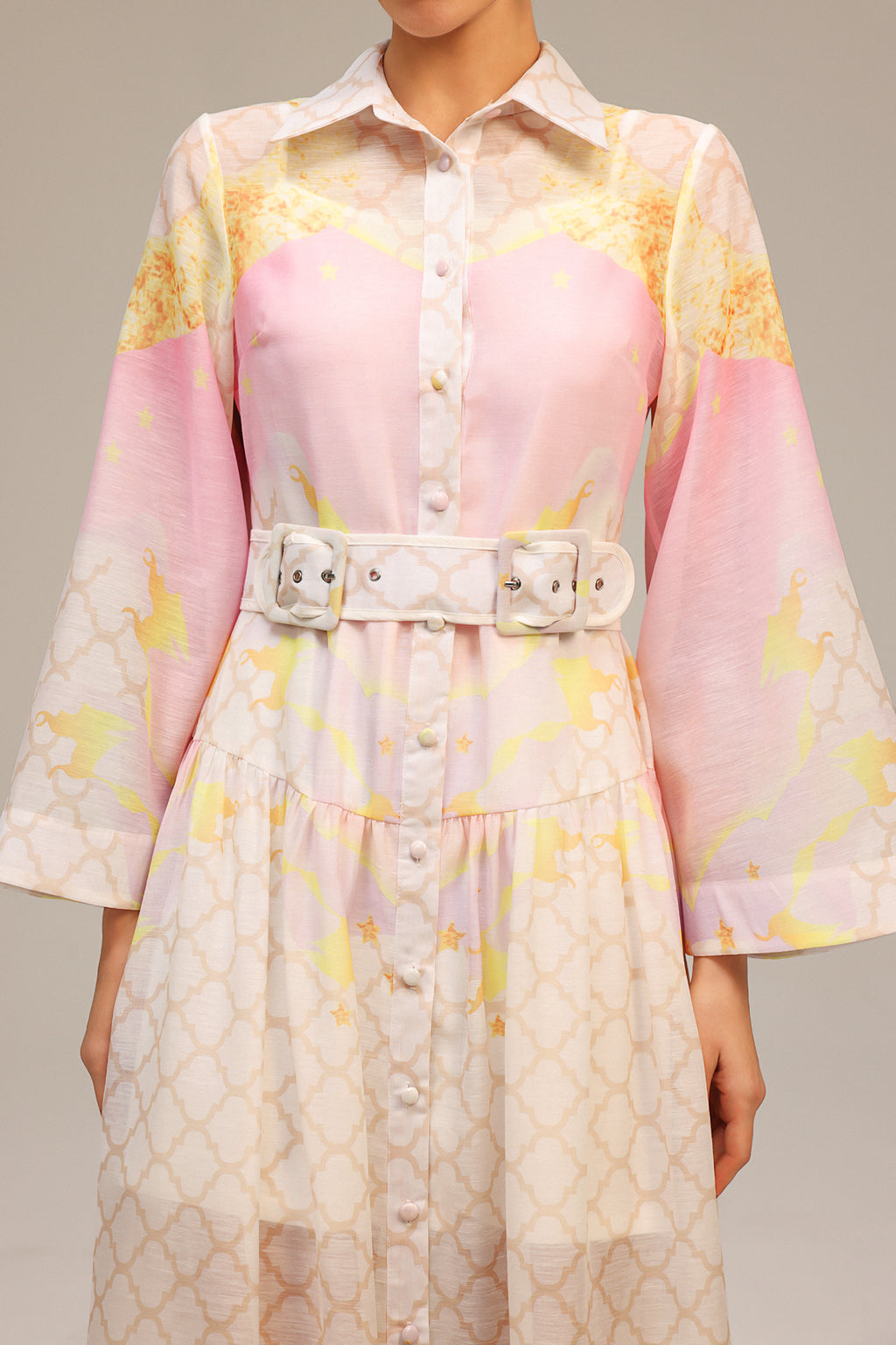 Heloise Long Sleeves  Floral Printed Maxi Dress	