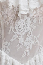 Coveie Lace Ruffle Maxi Dress - White
