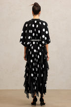Quanne Short Sleeves Folds Maxi Dress	