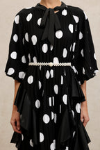 Quanne Short Sleeves Folds Maxi Dress	