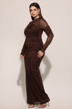 Yvaine Long Sleeve Fold Maxi Dress	
