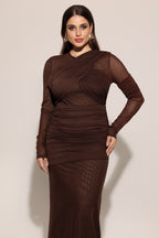 Yvaine Long Sleeve Fold Maxi Dress	