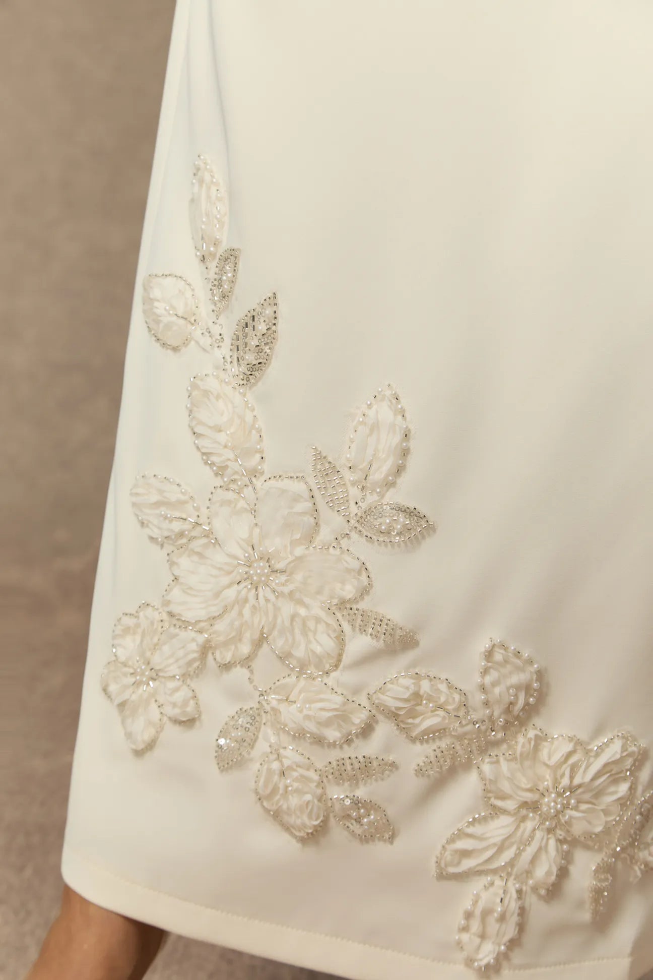 Diana Embroidered Peplum Skirt Set-White