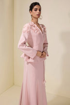 Sara Floral Peplum Wrap Skirt Co-ord-Pink