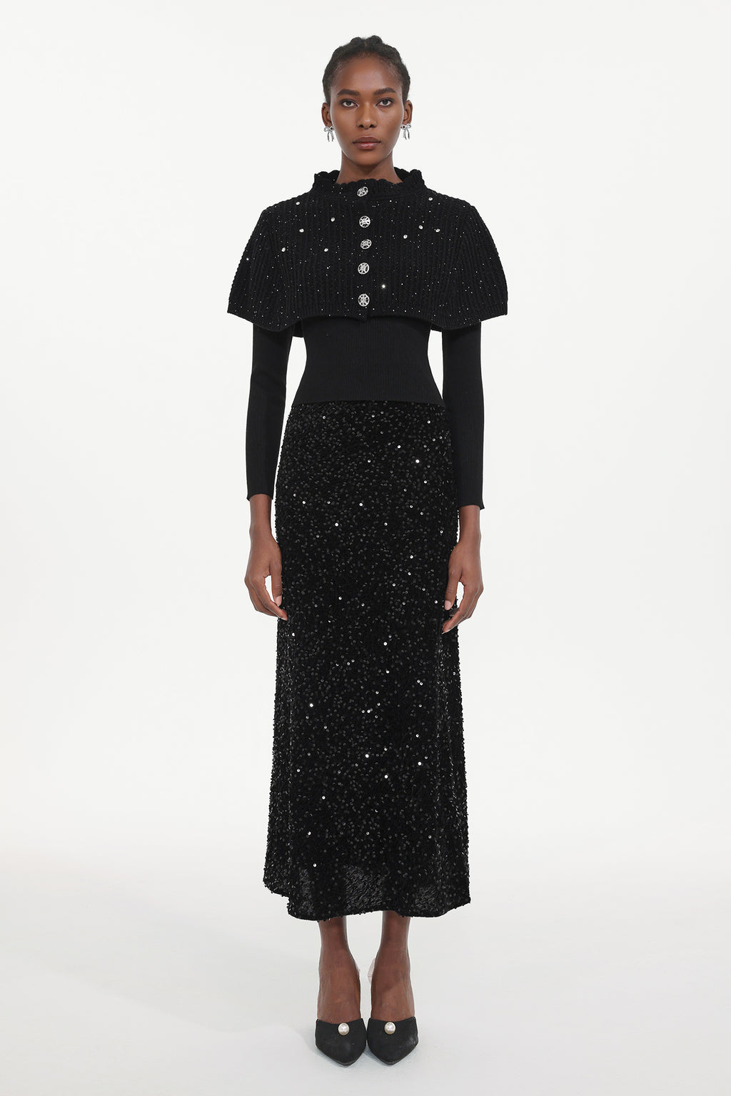 Winmy Elegant Embellished Sequin Three-Piece Set	