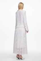 Saga Romantic Tailored Long Sleeve Lace Jacket and Skirt Set	