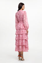 Nani Elegant Flowy Long Sleeve Floral Woven Maxi Dress	