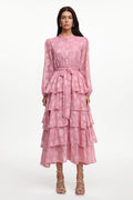 Nani Elegant Flowy Long Sleeve Floral Woven Maxi Dress	