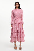 Nani Elegant Flowy Long Sleeve Floral Woven Maxi Dress	