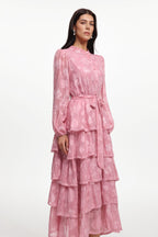 Nani Elegant Flowy Long Sleeve Floral Woven Maxi Dress	