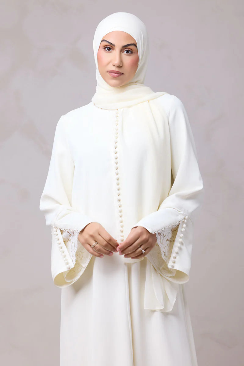 Layali Lace Embroidered Abaya & hijab