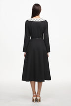 Tikia Vintage Contour Long Sleeve Knit Maxi Dress	