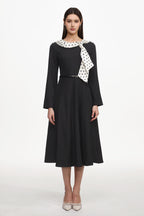 Tikia Vintage Contour Long Sleeve Knit Maxi Dress	