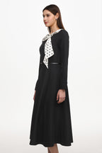 Tikia Vintage Contour Long Sleeve Knit Maxi Dress	