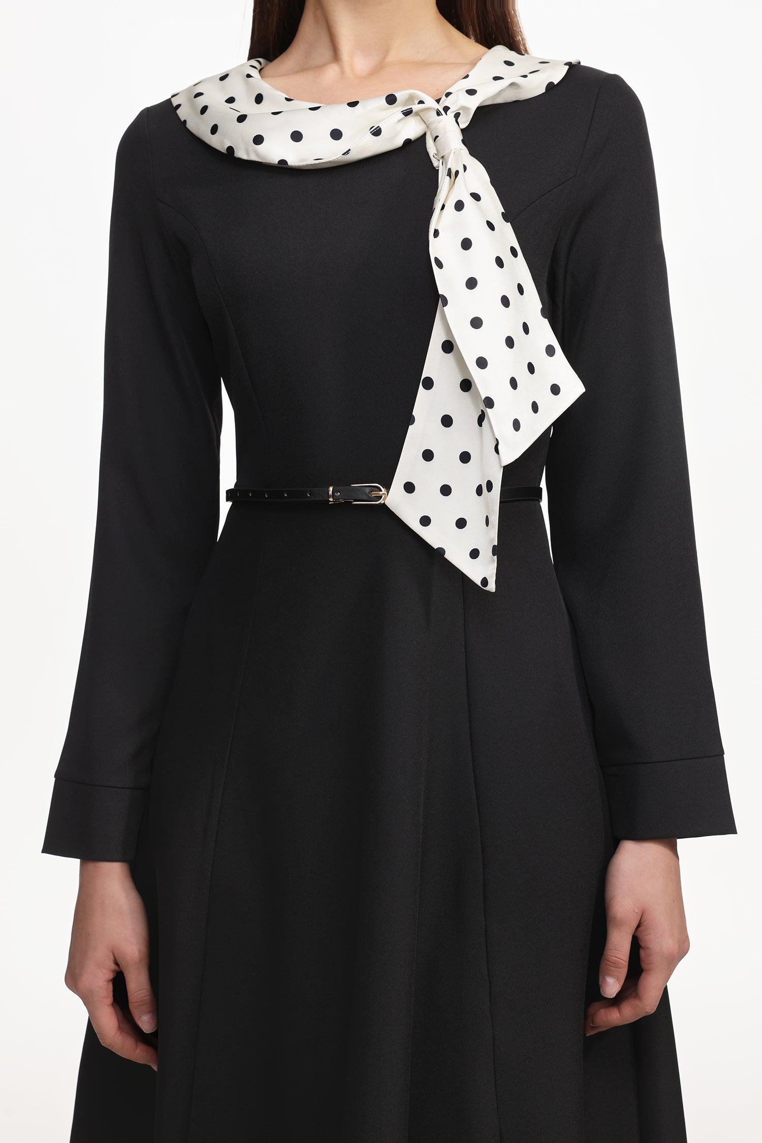 Tikia Vintage Contour Long Sleeve Knit Maxi Dress	