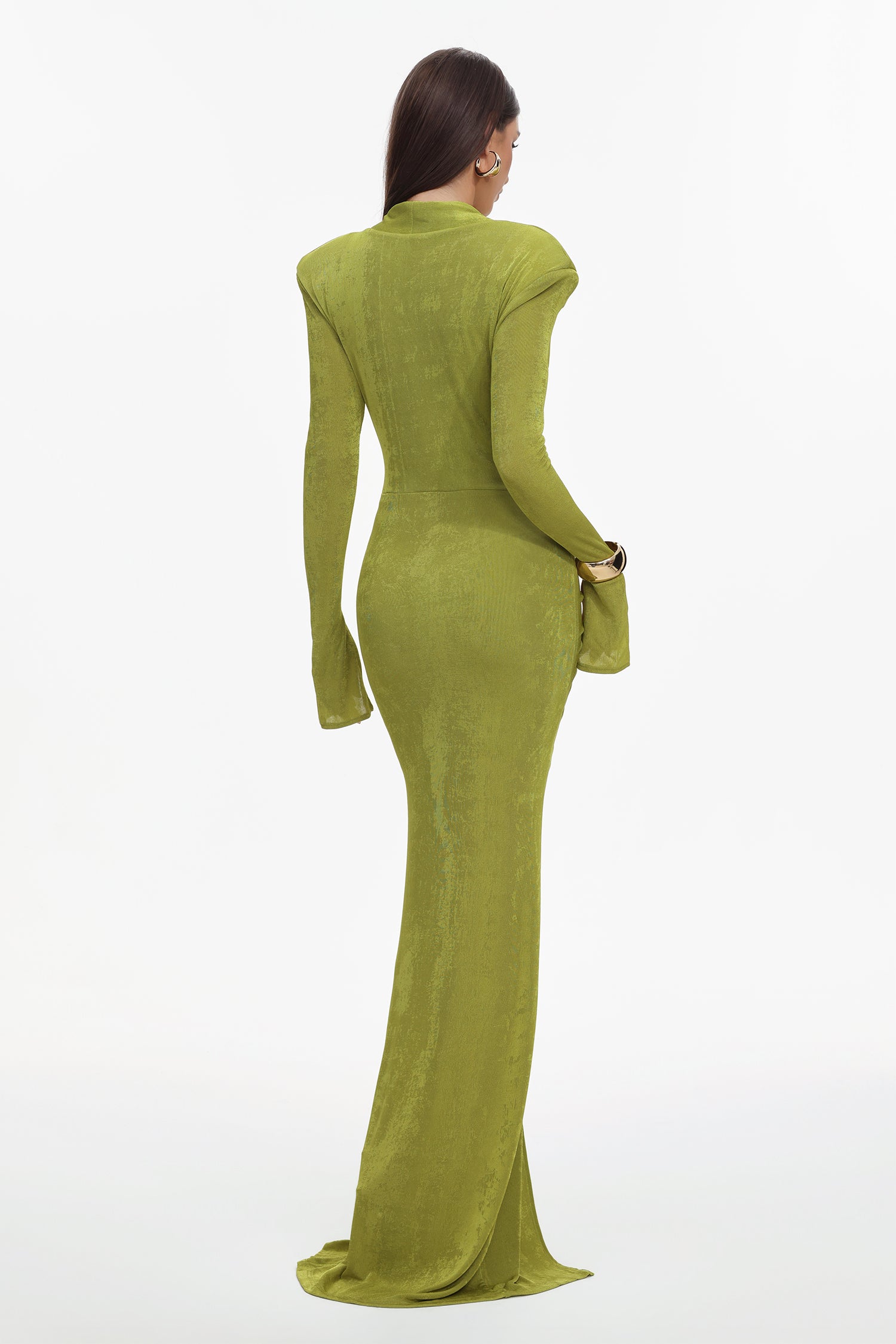 Naomi V-neck Long Sleeves Maxi Dress	