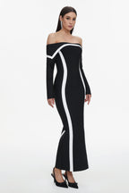 Hilda Off-the-Shoulder Long Sleeve Maxi Dress	