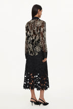 Wilma Elegant Tailored Woven Top And Skirt Set	