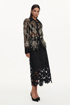 Wilma Elegant Tailored Woven Top And Skirt Set	