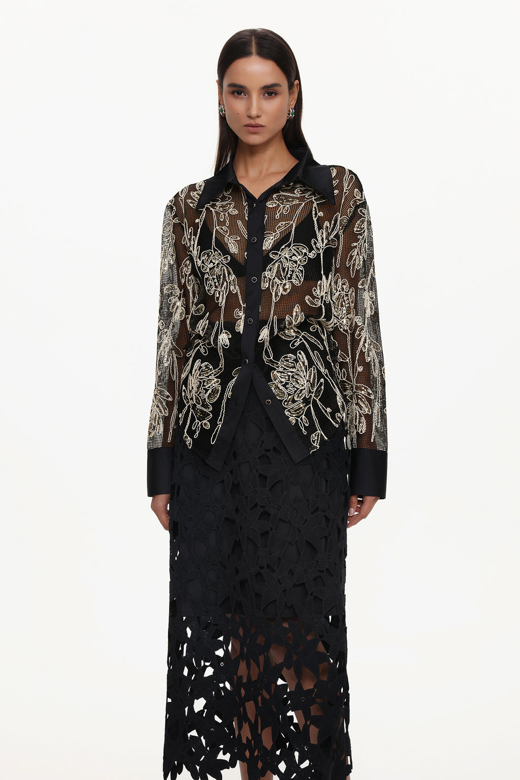 Wilma Elegant Tailored Woven Top And Skirt Set	