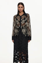 Wilma Elegant Tailored Woven Top And Skirt Set	