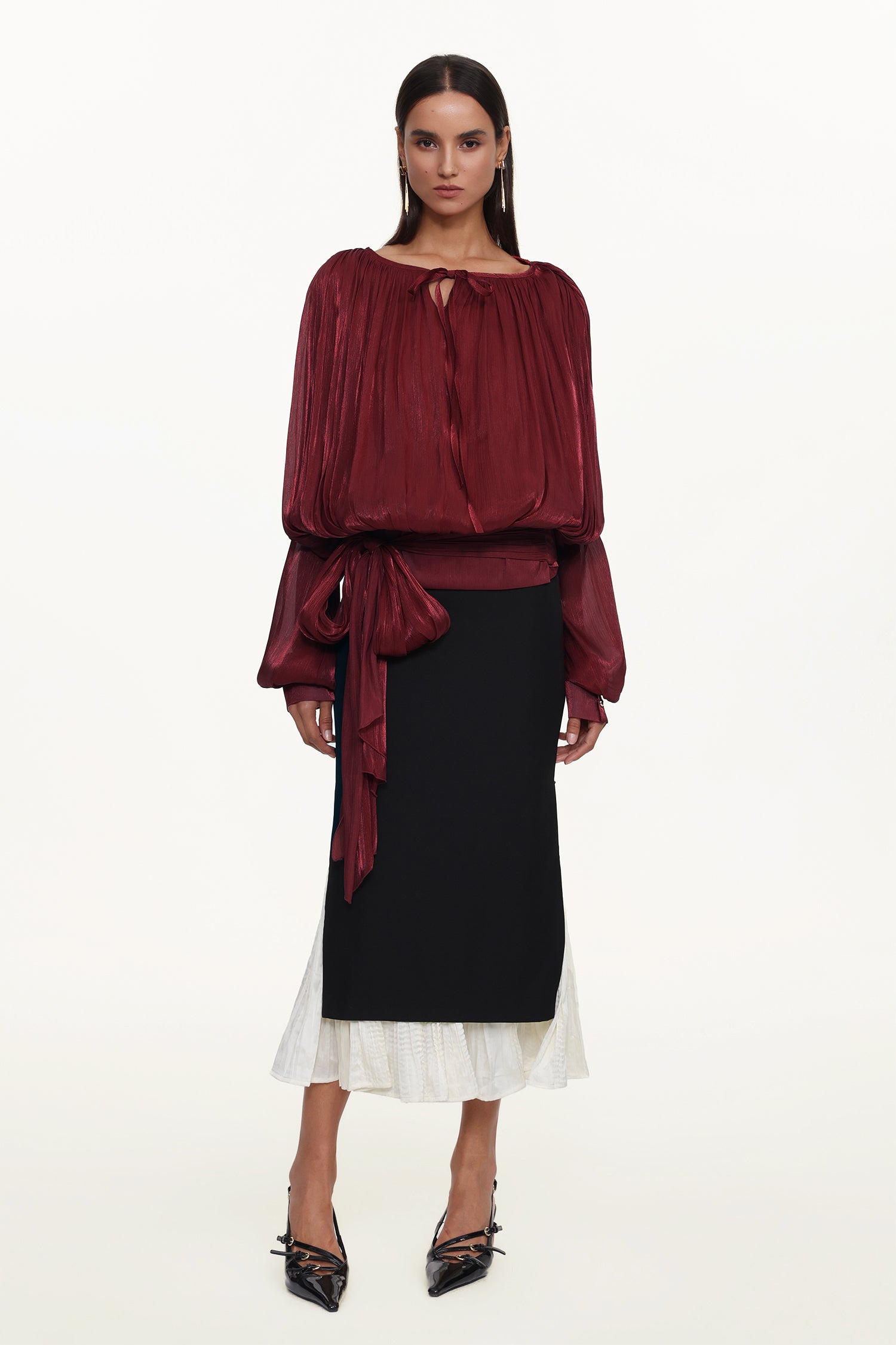 Dolo Chic Tailored Woven Top And Skirt Set	