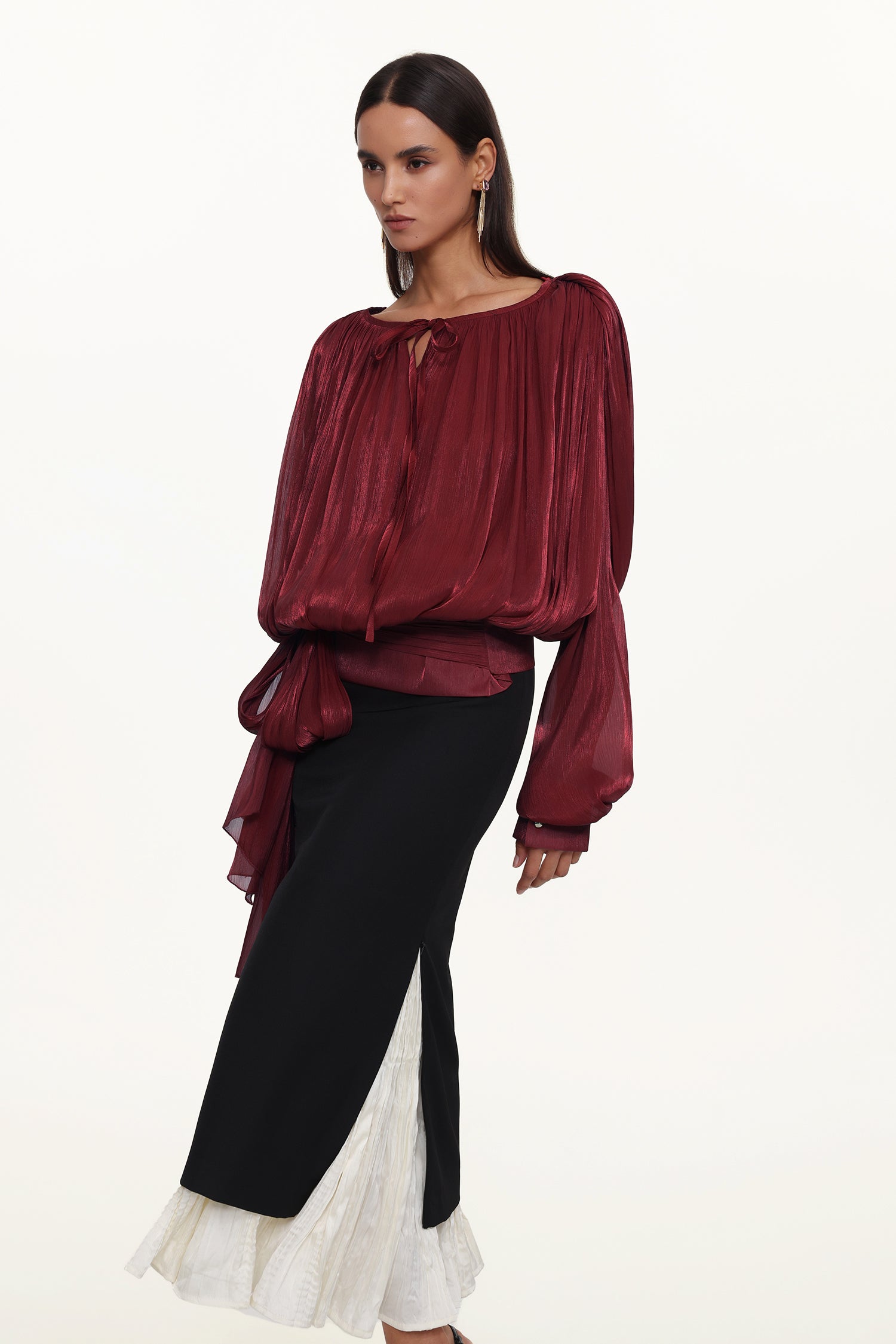Dolo Chic Tailored Woven Top And Skirt Set	