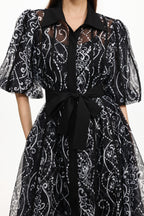Vakana Resort Flowy Puff Sleeve Floral Woven Maxi Dress	