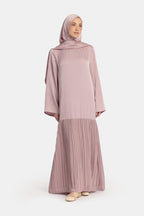 Pleated Hem Wide Sleeve Maxi Dress