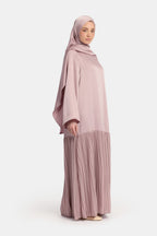 Pleated Hem Wide Sleeve Maxi Dress