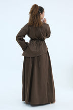 Zahra Asymmetrical Two Piece Maxi Set-Coffee