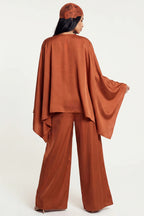 Sarah Cape Sleeve Pant Set-Orange