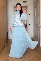 Stella Embellished Bodice Pleated Maxi Dress
