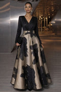 Floral Print High Waist A-Line Maxi Dress