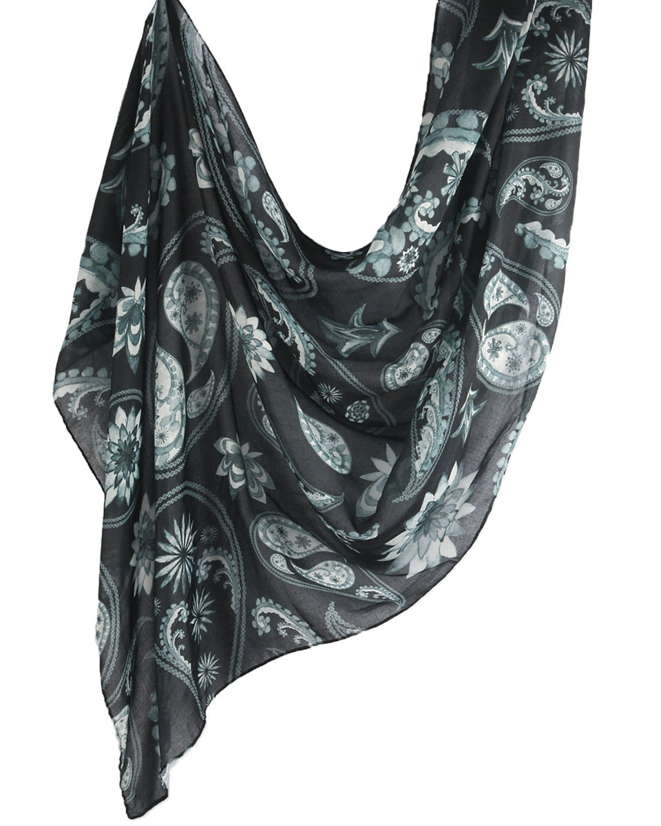 Modal Cotton Satin Printed Shawl Hijab-27