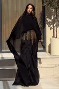 Grace Fringe Embellished Cape Maxi Dress