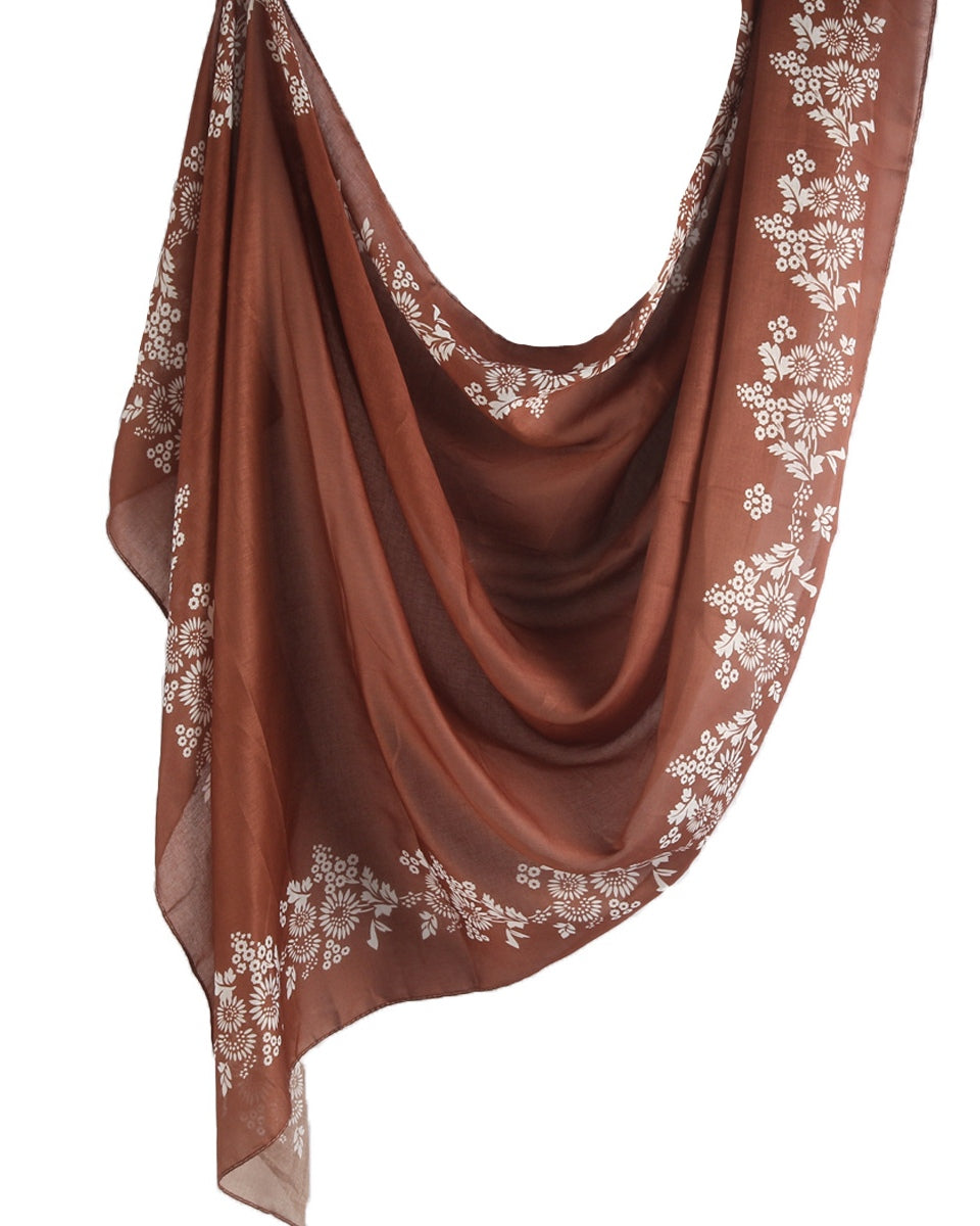 Modal Cotton Satin Printed Shawl Hijab-28