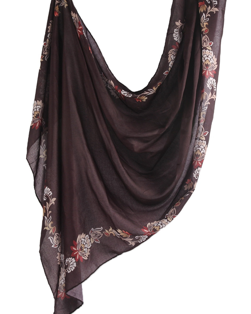 Modal Cotton Satin Printed Shawl Hijab-29