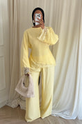 Amara Lace Trim Blouse Trousers Set