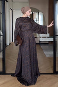 Amara Abstract Print Wide Sleeve Maxi Dress
